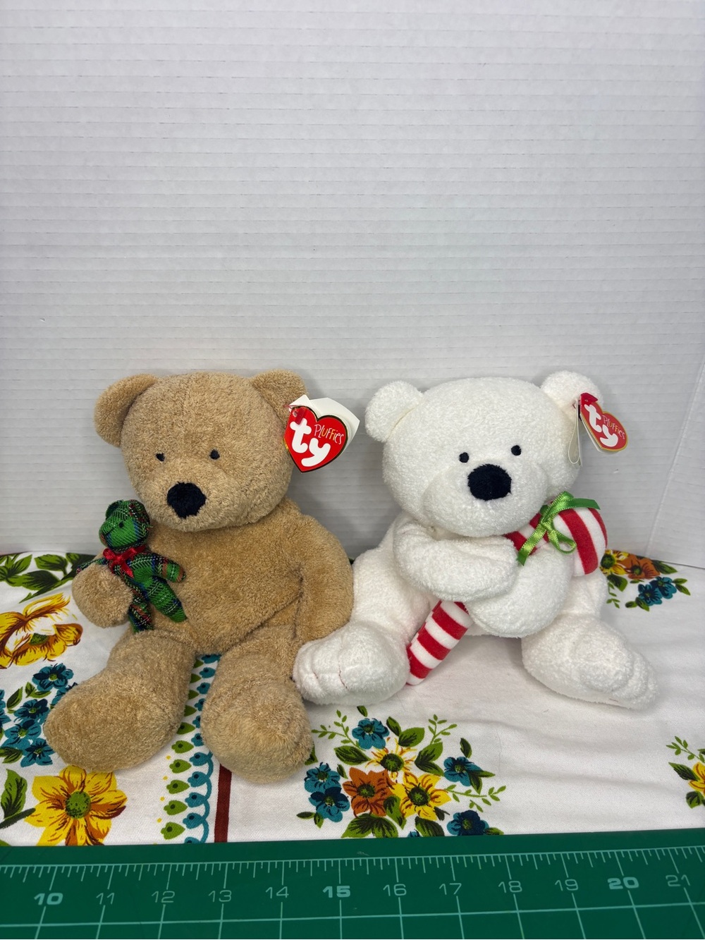 Ty Beanie Baby Pluffies Plush Bears Pair